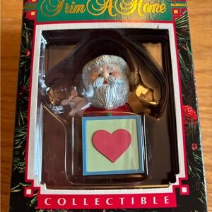 Holiday Vintage 1992 Christmas Ornament Trim A Tree Santa Claus “Jack In The Box